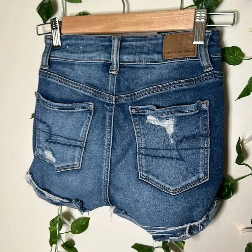 American Eagle Hi-Rise Shortie Denim Shorts - Picture 3 of 6